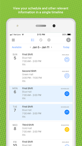 Android application SchedulePop screenshort