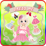 Little cute girl dress up icon
