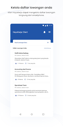Android application HayoKerja - Client screenshort