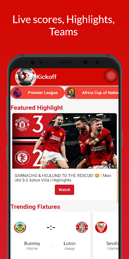 Kickoff : Live Football App Screen 2