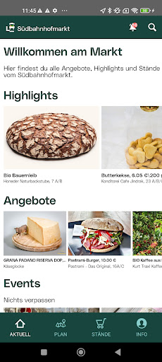 Android application Südbahnhofmarkt Linz screenshort