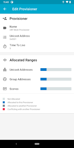 Screenshot of nRF Mesh