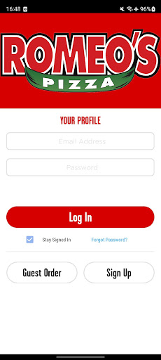 Screenshot of Romeo’s Pizza