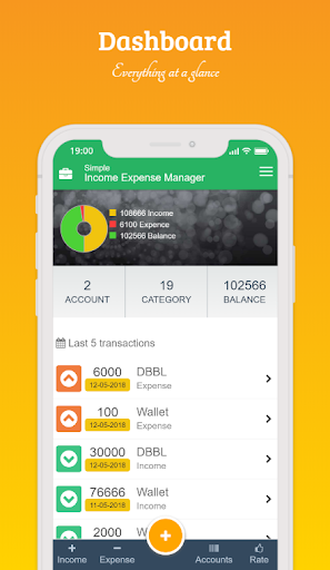 Android application Simple Income Expense Manager screenshort