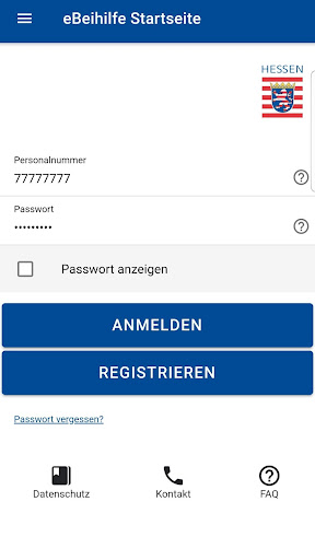 Android application eBeihilfe - App - HE screenshort