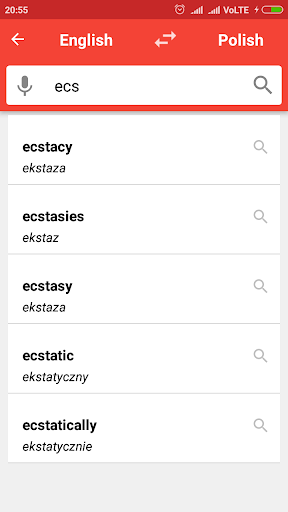 Android application English To Polish Dictionary screenshort
