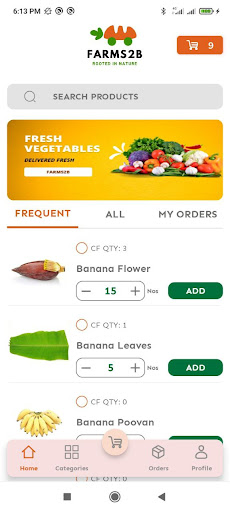 Farms2B Fruits & Vegetable App Screen 2