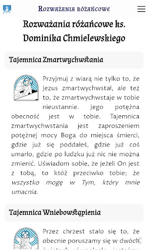 Android application Rozważania różańcowe screenshort