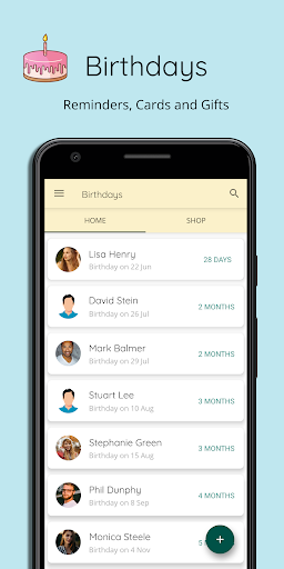 Android application Birthdays - Reminder and Gifts screenshort