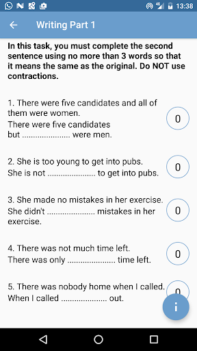 Cambridge PET B1 Practice Screen 3