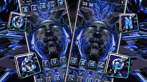 Abstract Blue Face Theme Screen 3