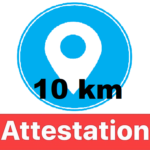 10 km Rayon Vol doiseau + Att logo