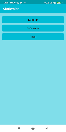 Android application Aforizmlər screenshort