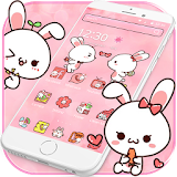Love Rabbit Pink Theme Cute Bunny Iconpack icon