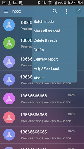 Handcent Next SMS Skin Purple Screen 2