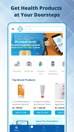 Android application NepMeds: Nepal Online Pharmacy screenshort