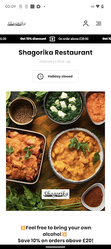 Android application Shagorika Restaurant screenshort