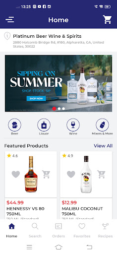 Android application Platinum Bottle Shoppe screenshort