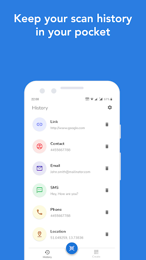 Android application QR & Barcode Scanner - Generat screenshort