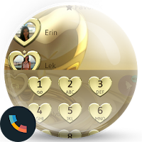 Metal Gold Heart Dialer Theme