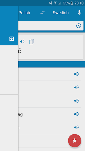 Android application Polish-Swedish Dictionary screenshort