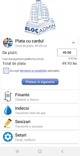 Android application Bloc Admin Locatari screenshort
