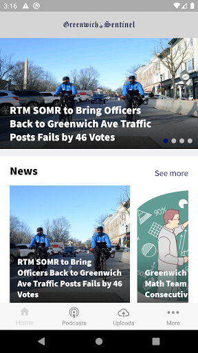 Android application Greenwich Sentinel screenshort