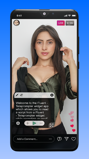 Fluent Teleprompter widget Screen 2