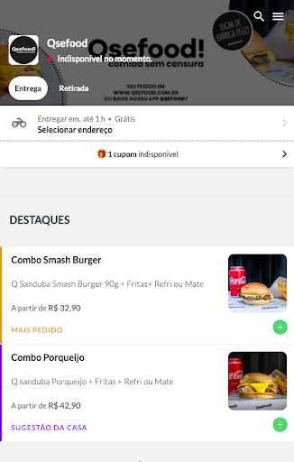 Android application Qsefood screenshort