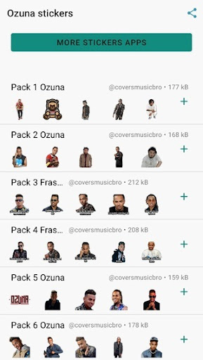 Android application Stickers de Ozuna screenshort