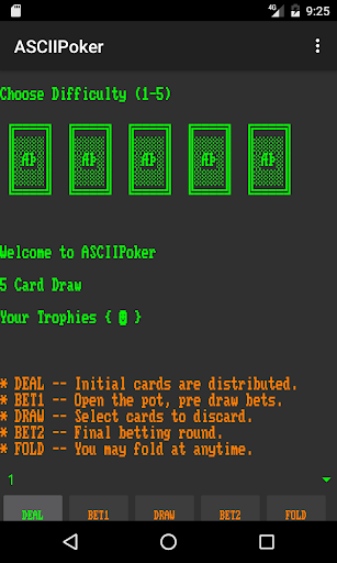 Android application ASCIIPoker screenshort