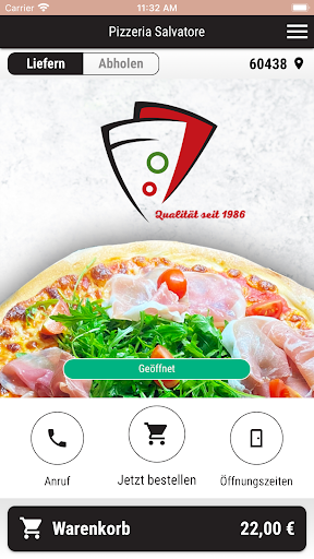Android application Pizzeria Salvatore screenshort