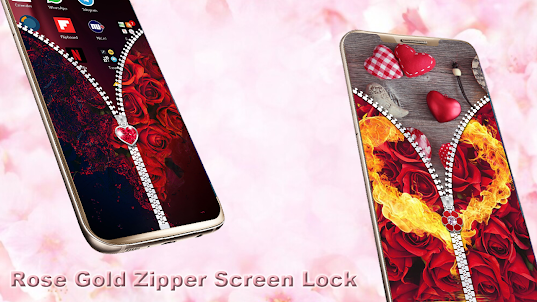 Rose gold lock screen zipper