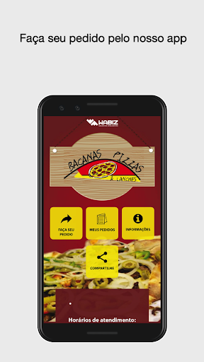 Android application Bacanas Pizzas screenshort