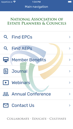 Android application NAEPC Mobile screenshort