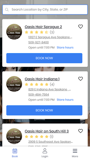 Android application Oasis Hair screenshort