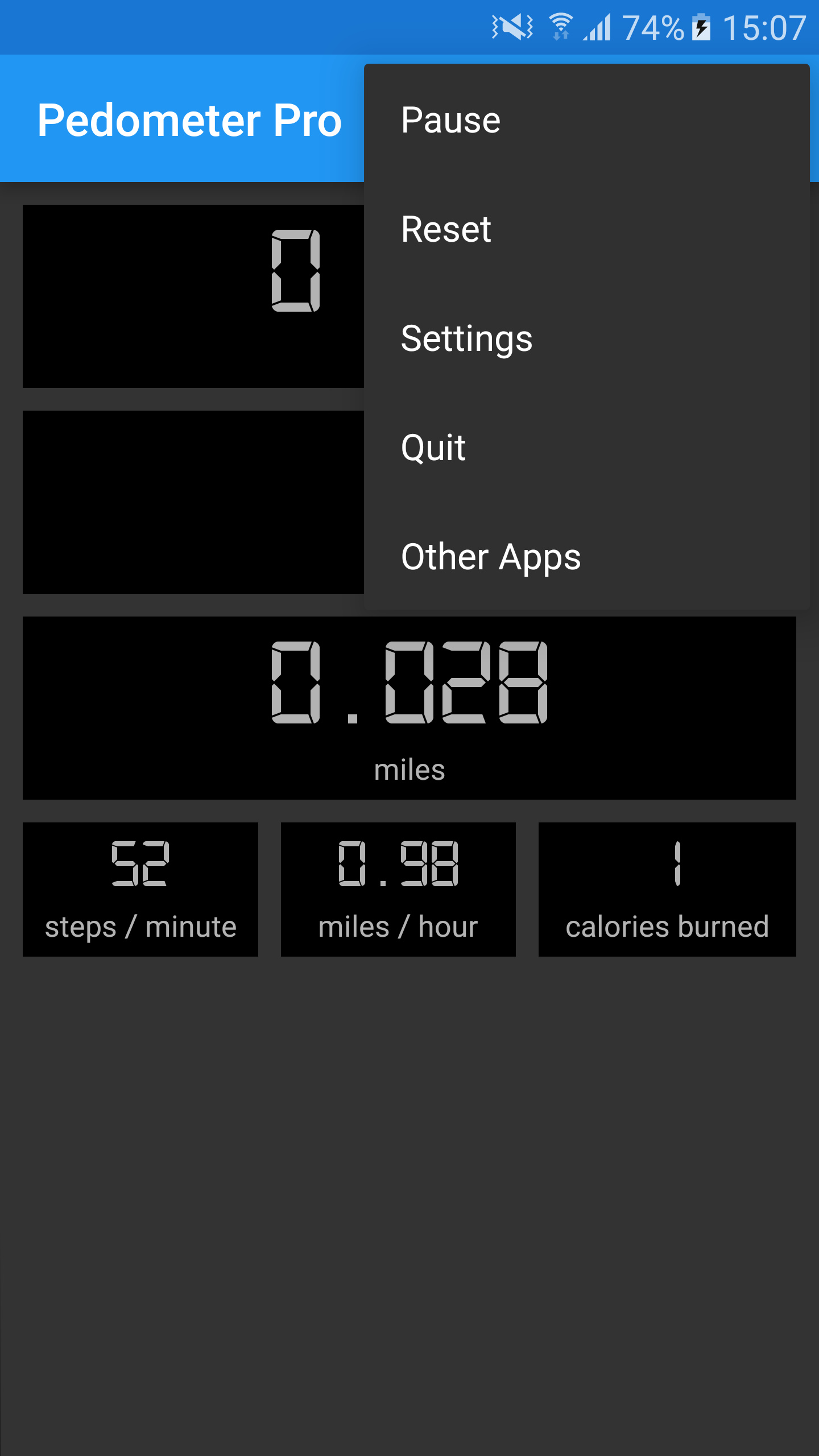 Android application Pedometer Step Counter Pro screenshort