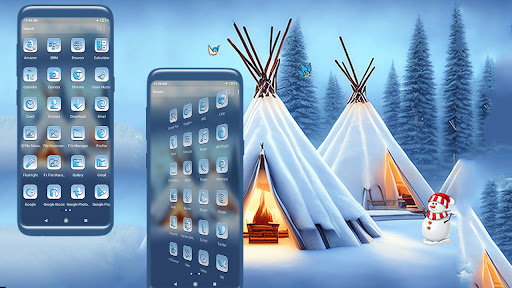 Winter Campfire Theme Launcher Screen 2