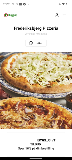 Android application Frederiksbjerg Pizzeria screenshort