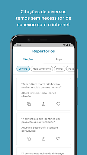 Android application Citaí: Repertórios e Propostas screenshort