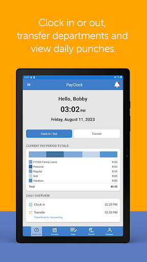 Screenshot of PayClock