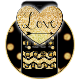 Gold Glitter Love 2D theme icon