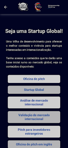 Android application Sebrae Like a Boss screenshort