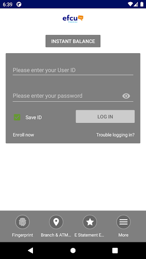 EFCU Financial App Screen 2