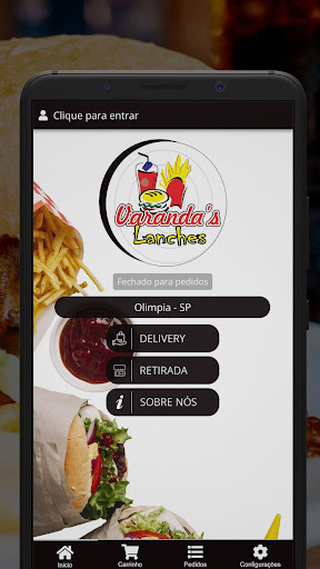 Android application Varanda's Lanches screenshort
