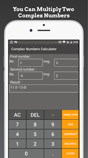 Screenshot of Complex Numbers Calculator