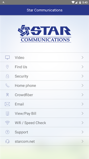 Android application Star Communications screenshort