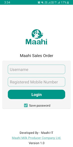 Android application Maahi Sales Order screenshort