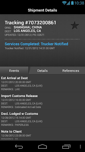 Expeditors Shipment Tracking Screen 3