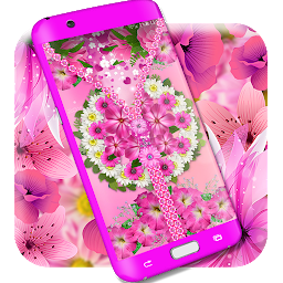 Symbolbild für Pink flower zipper lock screen